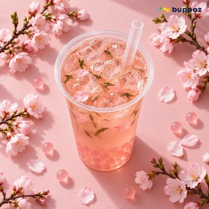 Boisson aux perles de thé vert Sakura de Taïwan 335ml en gobelet, vente en gros personnalisée pour les salons de thé à bulles, produit très demandé - Product Image 3