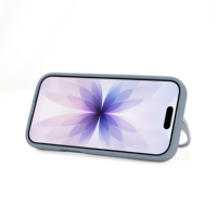 Coque de téléphone en silicone liquide pour iPhone 17 Air, avec béquille pliable en métal pour objectif d'appareil photo, protection antichoc