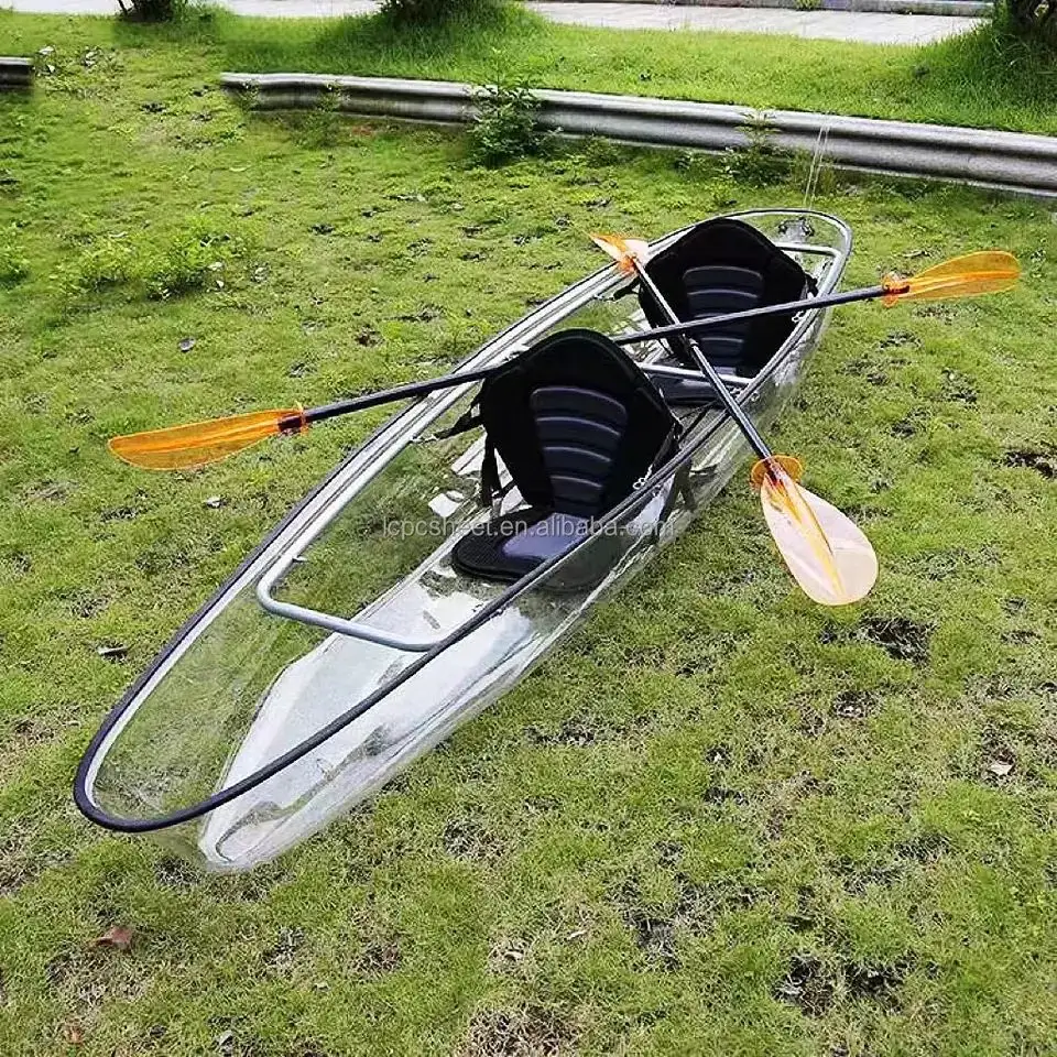 Bote transparente para canoa, kayak doble para varias personas, kayak transparente para agua, 2023 P