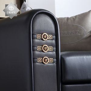 100% إيطاليا الجلود أريكة الزاوية أريكة آخر الحديث تشيسترفيلد 3 مقاعد جلد البقر والجلود أريكة كبيرة - Product Image 5