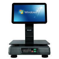 J1900 15,6 11,6 pouces Windouws Écran double tout-en-un Écran double Pos Balance avec imprimante de reçus de 58 mm