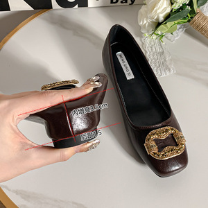 Chaussures plates pour femmes de haute qualité avec décoration en strass Chaussures de grand-mère confortables - Product Image 6
