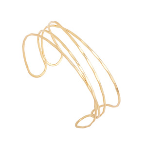 Brazalete Geométrico Chapado en Oro, Aleación, Diseño Abierto Ajustable, Joyería de Moda Unisex - Product Image 5