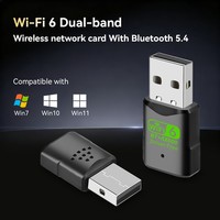 Adaptador WiFi USB AX600 WIFI6 y BT5.4 600Mbps 2 en 1, Tarjeta de Red de Doble Banda 2.4G y 5GHz, Receptor y Transmisor Inalámbrico Wlan