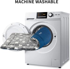 Cama para Perros con Diseño de Caja, Reversible (Frío y Cálido), Lavable a Máquina, para Perros Pequeños a Extra Grandes, Gris Marino con Diseño de Estrellas - Product Image 5