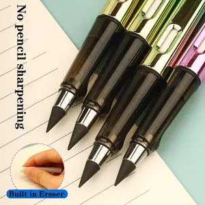 Fancy Color Plating Portable Graphite Escritura ilimitada para siempre Reutilizable Everlasting Infinite Inkless Eternal Lápiz con borrador