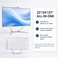 Ordinateurs Tout-en-Un T3 22 24 27 Pouces Écran Plat 1920x1080 Intel Core I3 I5 I7 DDR4 32 Go SSD 2 To Support VESA 6x USB Windows 11 AIO
