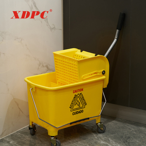 Vàng Orange Bệnh Viện Làm Sạch Side Press <span class=keywords><strong>Mop</strong></span> Tay Cầm Xô Xe Đẩy Với 4 Bánh Xe - Product Image 2