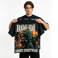 T-shirt Homme Vintage Délavé Oversize avec Logo Personnalisé, Imprimé Graphique Masque, Streetwear Coton Manches Courtes, OEM ODM Vente en Gros