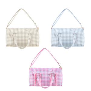 <span class=keywords><strong>Bolsa</strong></span> de Viaje Infantil de Tela Vichy con Logotipo Personalizado al por Mayor, Decoración con Volantes, <span class=keywords><strong>Bolsa</strong></span> de Viaje Infantil Multicolor - Product Image 4