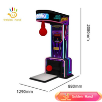 Machine de jeu d'arcade électronique de boxe à monnayeur Golden Hand Hit Kick 2 Sport Game Punch Machine, version japonaise et espagnole, 110/220V