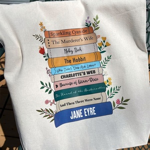 Tissu en coton écologique <span class=keywords><strong>personnalisé</strong></span> par sublimation, mode, filles, collège, livre, toile, fourre-tout, sacs à bandoulière, livres pour <span class=keywords><strong>bibliothèque</strong></span> scolaire - Product Image 2