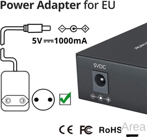 Convertisseur de média Ethernet Gigabit 10Gtek 1 Gbit SFP LX Monomode 10/100/1000M RJ45 1000Base-LX 1310nm 20km Modèle ASF13-24-20 Chine - Product Image 1