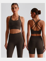 Soutiens-gorge de sport pour femmes à bretelles croisées, confortables, personnalisés, à col carré, style crop top