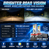 Phare LED bicolore PCS-M6Y 120W 12000LM Blanc Jaune Commutateur H7 H11 9005 9006 Homologation DOT E-mark FMVSS IP68 Mini Rétrofit