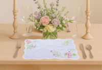 Set de table en lin Geranium – 100% lin naturel, set de table écologique réutilisable pour la maison, le restaurant
