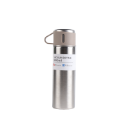 Precio de Fábrica, Logotipo Personalizado, Set de Botella de Acero Inoxidable de Doble Pared de 500ml, Tapa 3 en 1 Intercambiable, Caja de Regalo, 12-24 Horas de Negociación