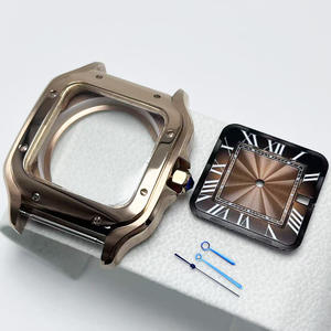 Caja Cuadrada Impermeable <span class=keywords><strong>de</strong></span> Oro Rosa <span class=keywords><strong>de</strong></span> Alta Calidad con Esferas <span class=keywords><strong>de</strong></span> 38 mm y 27 mm, Apta para el Movimiento NH35, para Producción ODM/OEM - Product Image 2