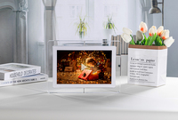 Bingkai foto Digital 10.1 inci IPS akrilik WiFi gerak cerdas pemutar Video 1080P dengan fungsi jam rotasi Gratis