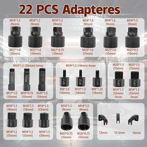 Kit d'extraction d'injecteurs diesel pneumatiques <span class=keywords><strong>professionnel</strong></span> 24 pièces, ensemble d'outils d'extraction d'injecteurs diesel - Product Image 3