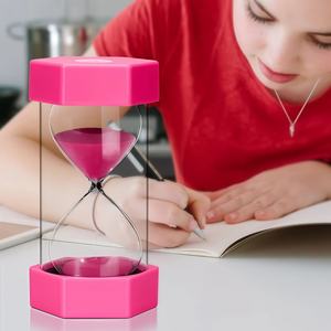 Minuteur Sablier en Plastique pour Enfants 5/15/30 Minutes, Bouteille de Sable Coulant Anti-Chute en Forme d'Entonnoir, Design Moderne et Créatif, Musique - Product Image 1
