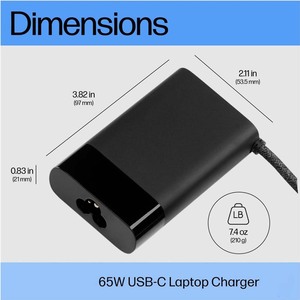 65W Compact Size Charger For HP Laptop, 19.5V 3.33A, Space Saving Desktop Wall Mount <b>Adapter</b> - Product Image 6