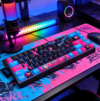 129 Tasten PBT Wärme-Sublimierte Seitengravierte Transluzente Tastenkappen Cherry-Profil für 61 64 68 75 87 98 104 Mechanische Tastaturen