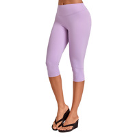 Celana Capri Yoga Pelangsing Panjang Penuh Bahan Spandex/Nilon Olahraga Lari Luar Ruangan Kebugaran Pengontrol Perut Pengangkat Bokong Elastis