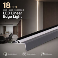Profilé LED pour panneaux muraux de 18 mm, éclairage linéaire encastré, profilé en aluminium extrudé YB3021-23-1