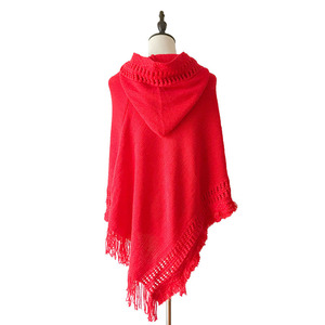 Nouveau châle-<span class=keywords><strong>poncho</strong></span> tricoté pour femme, couleur unie, style hijab, pour l'automne et l'hiver - Product Image 5