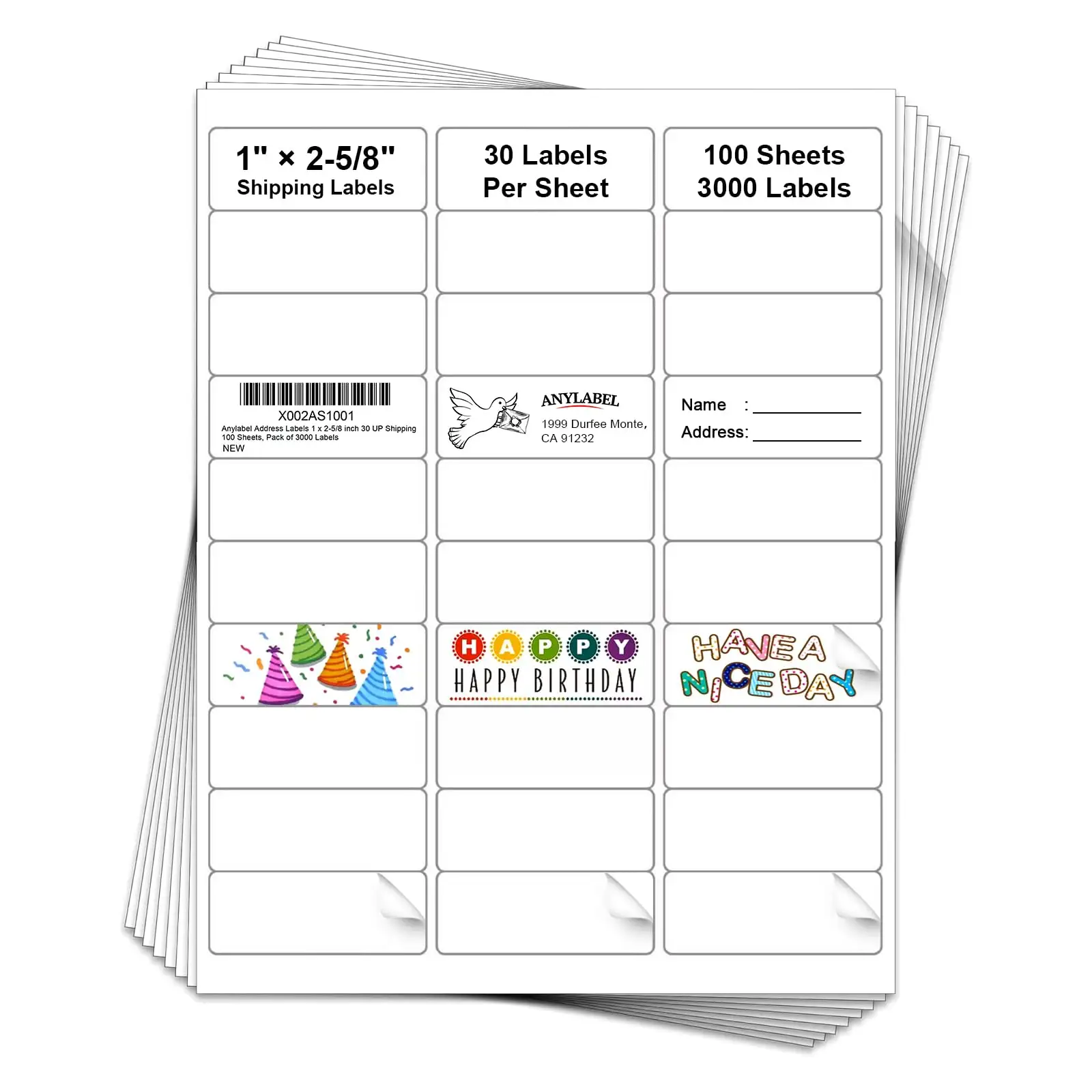 Stiker surat pengiriman A4 daur ulang 4 per halaman Printer Inkjet Laser perekat kompatibel 4 Label kemasan alamat