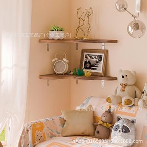 Wooden <b>Wall</b> <b>Mounted</b> <b>Shelves</b> Brown Rectangle Durable Storage Display For Living Room Bedroom - Product Image 1