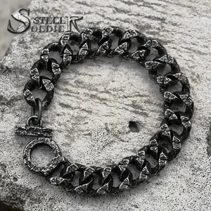 SSC-078 2023 New Style Stainless Steel Retro Cuban Link Chains Bangle For Men Chain Bracelet Fashion Vintage Jewelry Accessories