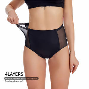 Taille haute maille Nylon femmes réutilisable durable période <span class=keywords><strong>culotte</strong></span> 4 couches étanche <span class=keywords><strong>culotte</strong></span> coupe <span class=keywords><strong>menstruelle</strong></span> et période sous-vêtements - Product Image 6