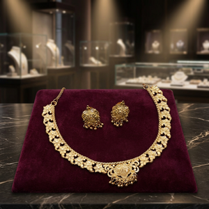 Vente en gros de parures de bijoux en or rempli 14K, 18K, 24K, design floral, bijoux de luxe, bijoux tendance, bijoux en laiton plaqué or. - Product Image 1