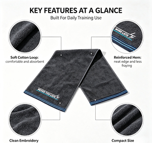 Asciugamano Sportivo da Palestra in Cotone 100% Personalizzato <span class=keywords><strong>con</strong></span> Ricamo, Lussuoso, Ecologico, Antibatterico e ad Asciugatura Rapida - Product Image 5