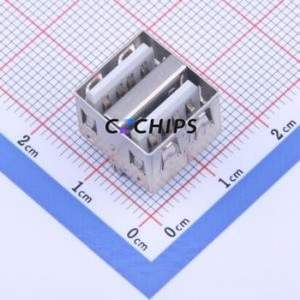 KH-2AF180YC-10.5 USB Connector Through hole Component (THT) Connector Type-A Female Through Hole 4Px2 - Product Image 1