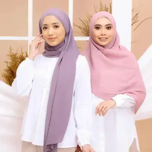 Động cơ lực lượng phụ nữ bán buôn voan Mini halfmoon xếp li thể thao phụ nữ headscarf Malaysia Arab khăn Muslin hijab