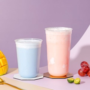 Vente en gros de gobelets en plastique transparent PP à paroi simple Guangxing personnalisés pour café, <span class=keywords><strong>yaourt</strong></span> et desserts avec couvercles, diamètre 90 mm, ronds, logo personnalisé - Product Image 4
