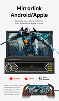 Autoradio Android BQCC 7 pouces, simple DIN, lecteur multimédia MP5, navigation, sortie vidéo, écran RGB, type-C, autoradio pour véhicule