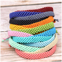 Bracelets d'été étanches Macrame coloré pour hommes Amitié Ligne cirée Ajuster Surfer Bracelet tissé