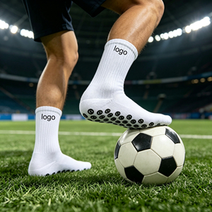 Chaussettes de <span class=keywords><strong>football</strong></span> personnalisées de haute qualité avec logo pour hommes et femmes, style athlète, longues, à compression, antidérapantes, OEM - Product Image 2