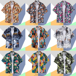 卸売ハワイアンシャツサマーストリートスタイルカスタムデザインメンズプリントヴィンテージシャツカジュアル半袖ハワイアンシャツ - Product Image 3