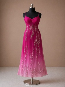 Designer Luxury Georgette Full Length Dress with Heavy Hand Embroidery Stone Beads Sequin and Floral Work Glamorous Evening Gown - Product Image 1