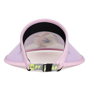 Childrens UV Visor Hat Wide Brim Sun Protection Adjustable For Summer Outings Light Pink Blue Green Purple - Product Image 5
