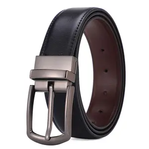 Wholesale Pin Buckle Custom Men Dress Split Real Cowhide Genuine Leather Belt Dropshipping