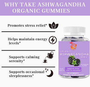 Gomitas de Ashwagandha de Alta Potencia para Apoyar la Relajación y Promover el Control del Estrés, Suplemento Herbal Natural - Product Image 2