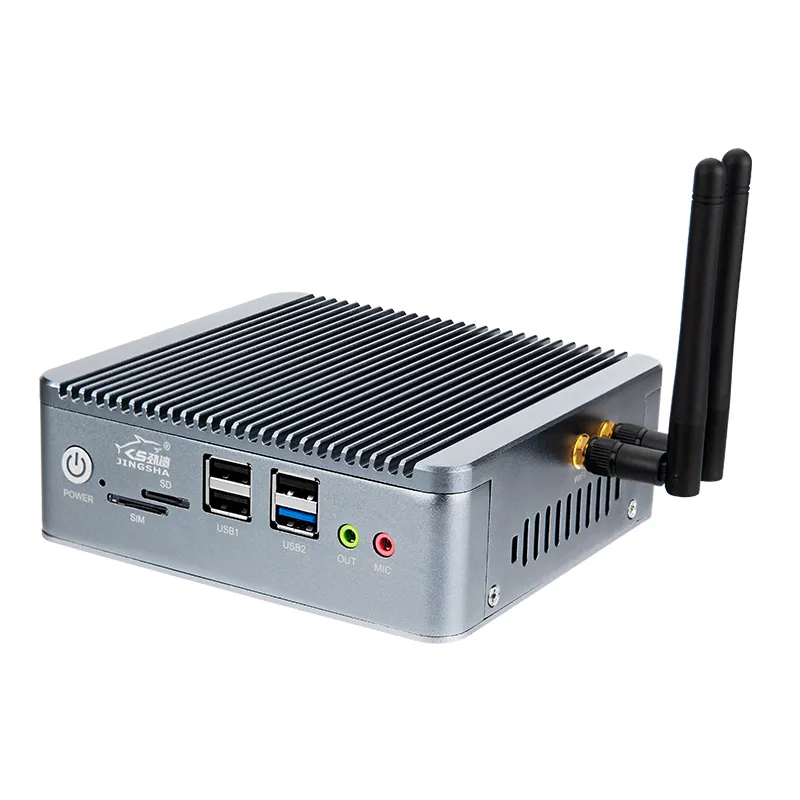 Mini Pc industriel sans ventilateur ce-leron J1900 Quad Core 2.00ghz 3 x lan 2 x com Mini ordinateur de bureau avec 3 x usb 2.0 Wifi Vga