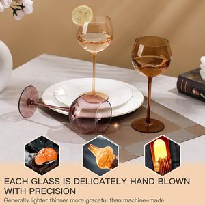 15oz palloncino di cristallo colorato soffiato a mano rosa ambra grigio bicchieri di <span class=keywords><strong>vino</strong></span> Gin di colore verde - Product Image 5