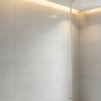 Robinet de lavabo suspendu au plafond HONGDEC en laiton brossé doré non revêtu, à commande unique avec capteur, pour salle de bain